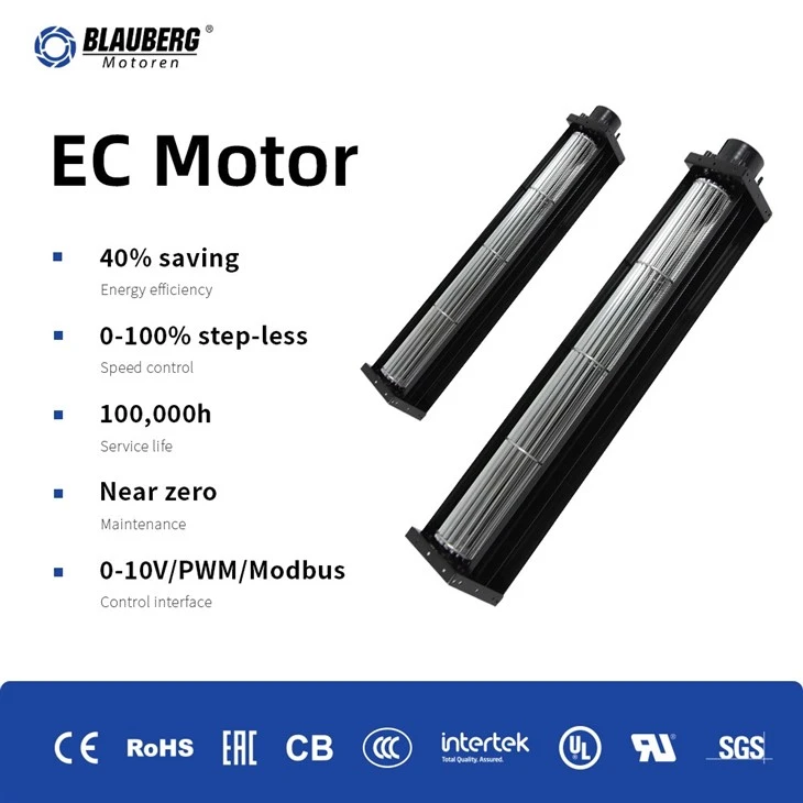 80mm AC Cross Flow Fan 230V HVAC Blower High Static Pressure For Air Curtain And Refrigeration Equipment suppliers